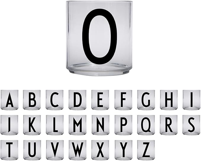 Design Letters Tritan Dinnerware Cups for Kids A-Z 6 Oz| Kids Glass Designed in Denmark for Baby feeding | Toddler Cup for Drinking | Unbreakable Tableware for Baby|Stackable Tumbler Cup BPA/BPS Free