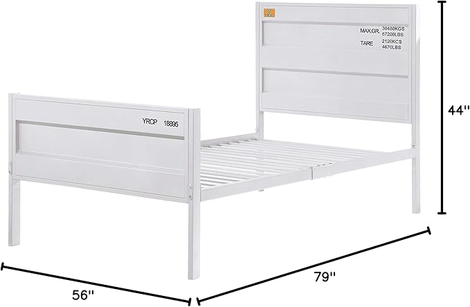 Acme Cargo Full Panel Kids Bed in White