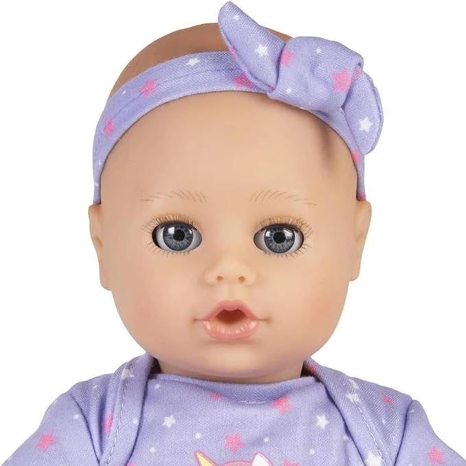 ADORA Play Time Babies Collection, 13" Baby Doll with Doll Clothes and Accesories, Made with Sweet Baby Powder Scent, and GentleTouch Vinyl Body, Birthday Gift for Ages 1+ - Unicorn Glitter