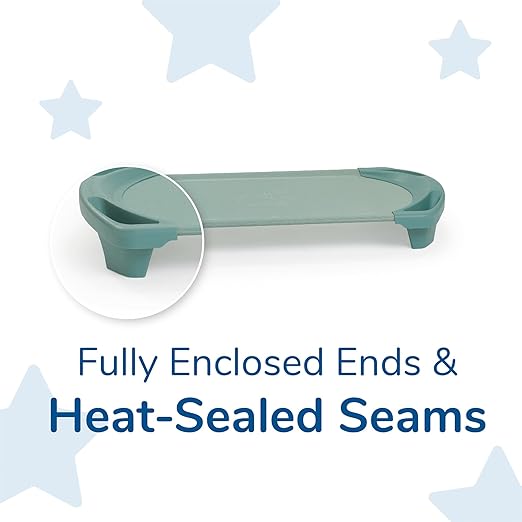 Angeles SpaceLine Cot Toddler Size, Teal, AFB5731GN, Nursery, Daycare and Preschool Portable Nap Cot, Kids Indoor Classroom Sleeping and Rest Cots