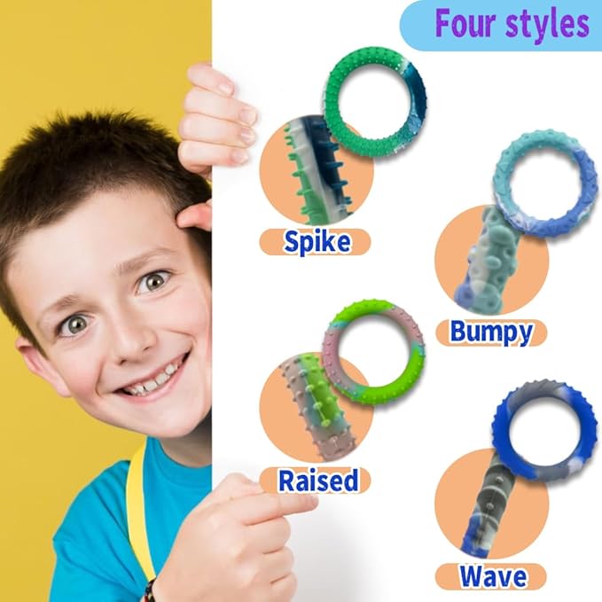 50PCS Sensory Fidget Toys for Kids Adults-Stretchy Fidget Bracelet&exture,Calming Autism Sensory Toys for Needs Autistic Children,Calm Down Toy for Toddler Girls Boys