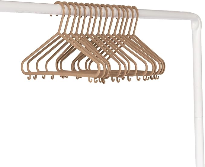 3 Sprouts Wheat Straw Plastic Hangers - 30-Pack Eco-Conscious Toddler Hangers for Child & Baby Clothes, Coats - Kid Closet Hangers Ideal for Small Girls, Boys, Children & Kids - Speckled Brown