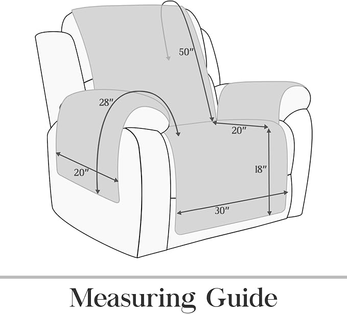 TOMORO Non-Slip Oversized Recliner Cover, 100% Waterproof Quilted Recliner Chair Slipcover Furniture Protector with Pockets, Washable Couch Cover with Elastic Straps for Kids and Pets