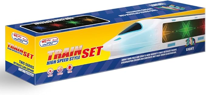 WEofferwhatYOUwant Electric Train Toy with Beautiful 3D Lightning - Monorail Train Set Battery Powered with Bullet Train Music and Bump and Go Action for Kids Ages 3 Years+