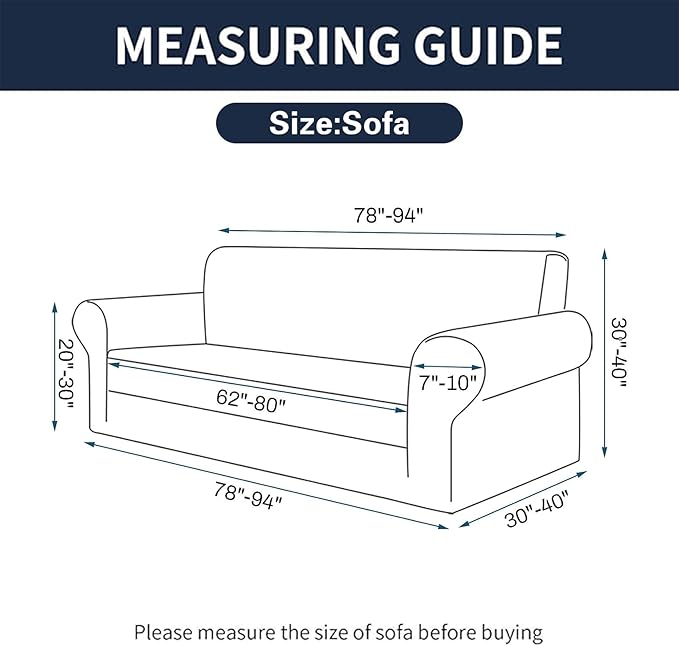 2025 New Stretch Sofa Slipcovers Couch Cover for 3 Cushion Furniture Protector Sofa Covers with Elastic Bottom Jacquard Fabric Small Checks for Pets, Kids -Sofa, Dusty Pink