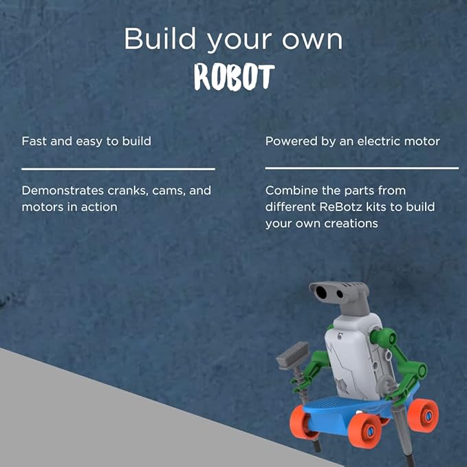 Thames & Kosmos ReBotz: Halfpipe - The Shredding Skater Robot | Build a Wacky Motorized Robot! | Collect All 4 | Combine to Make New Robotic Creations | Great Stocking Stuffer, Easter Basket Goodie