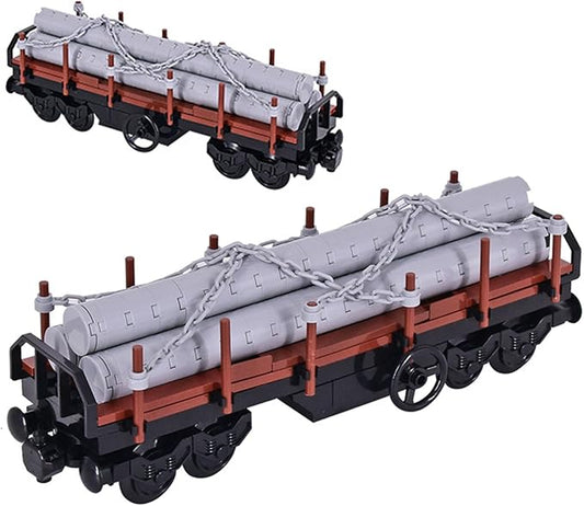 6IN1 City Freight Train Car Building Set, DIY Toys for Teens and Adults, Compatible with Lego 630 Building Accessory (Stone Cart)