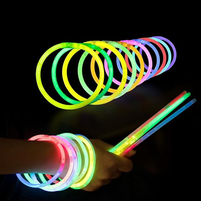 400 Glow Sticks Bulk, Glow in The Dark Party Supplies, Festival Accessories & More, Bulk Party Favors, Camping Games, Party Favors, Emergency Supplies