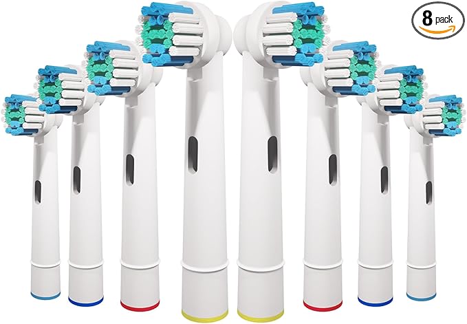 8 Pcs Replacement Toothbrush Heads Compatible with Oral B Braun, Professional Electric Toothbrush Brush Heads Refills for Oral-B Pro 500/750/1000/1500/3000/3757/5000/7000/7500/8000