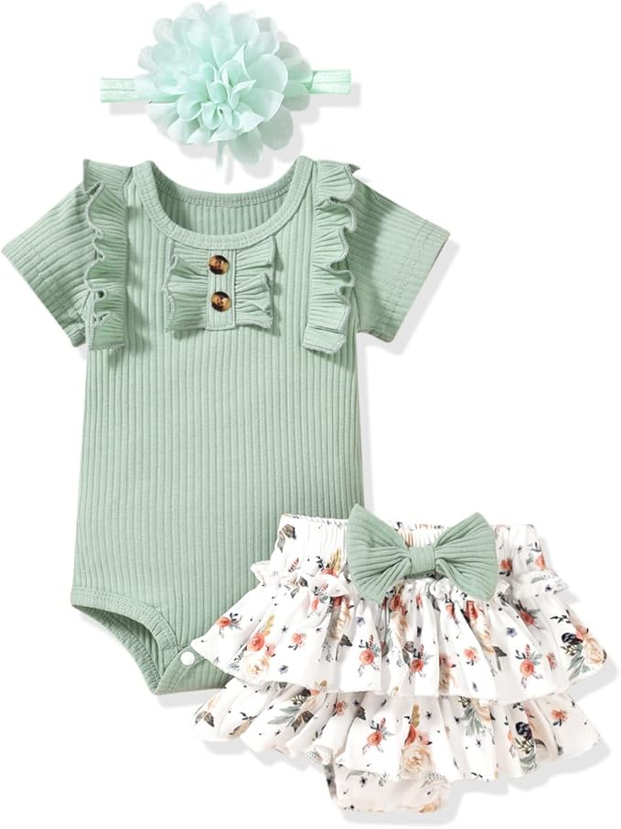 Aalizzwell Newborn Infant Baby Girls Summer Outfit