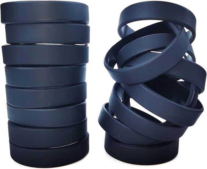 30 PCS Silicone Bracelets Wristbands for kid, Sports Rubber Elastic Wristband Bracelet for Party Decorations Favors Set Pack Black