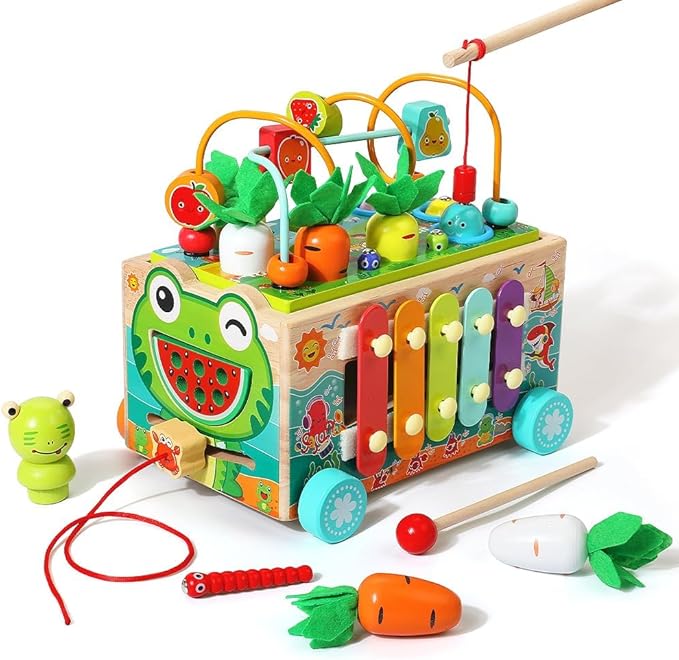 JAUNTY Toddler Wooden Montessori Toy for 1 2 3 Year Old Toys, Educational Stem Toy for Baby Boys Girls 18 Months+, Preschool Learning Fine Motor Skill First 1st Birthday Gifts for Kids Girl Boy 1-3