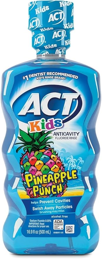 Aact Kids Anticavity Mouthwash Variety Pack, Watermelon, Pineapple, Bubble Gum (50.70 FL Oz (Pack of 3))