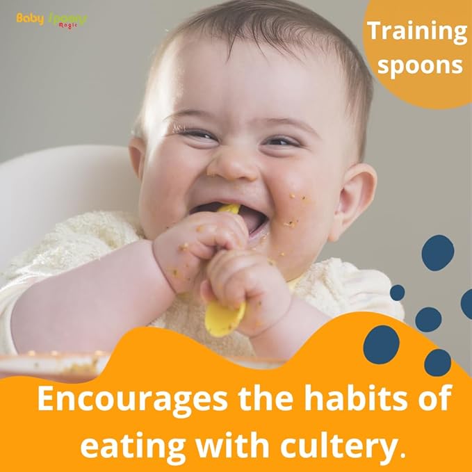 Silicone Baby Feeding set spoons of 2 and case, Baby Utensils for Ages 4 Months +, baby essentials for First Stage, Perfect All Types of Food, Baby Weaning Spoon, baby essentials.