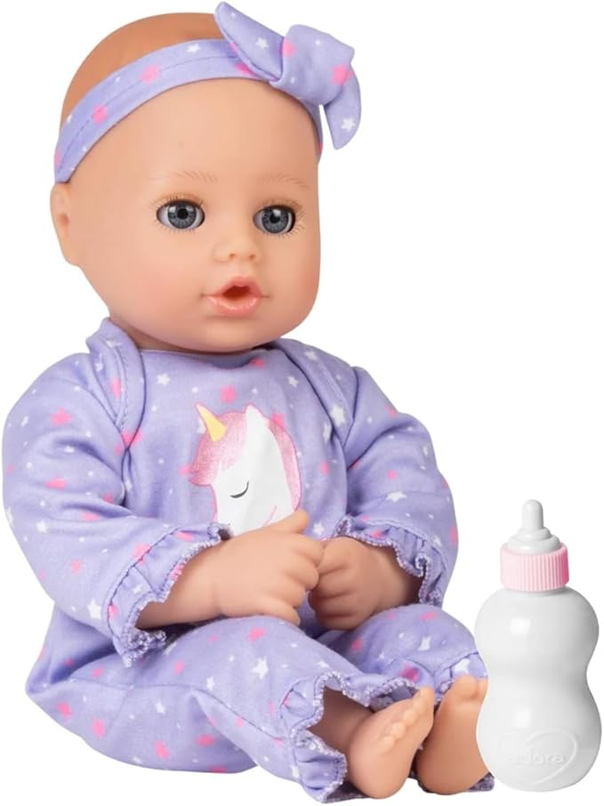 ADORA Play Time Babies Collection, 13" Baby Doll with Doll Clothes and Accesories, Made with Sweet Baby Powder Scent, and GentleTouch Vinyl Body, Birthday Gift for Ages 1+ - Unicorn Glitter
