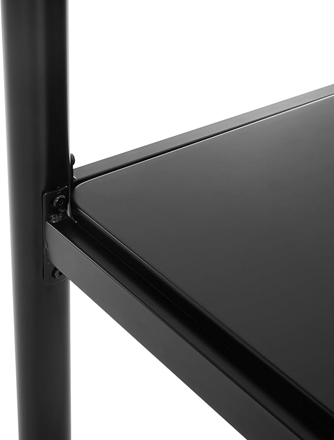 Walker Edison Timothee Urban Industrial Metal Double over Computer Desk Bunk Bed, Full Double, Black