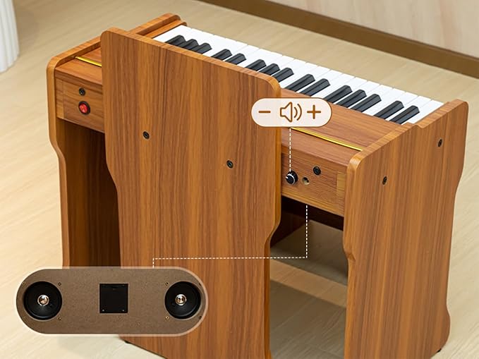 Kids Piano Keyboard, 37 Keys Digital Piano, Toddler Piano for Kids, Mini Baby Piano Toy, Kids Musical Instruments Sets, Wood Piano keyboard for kids Ages 3+,Brown