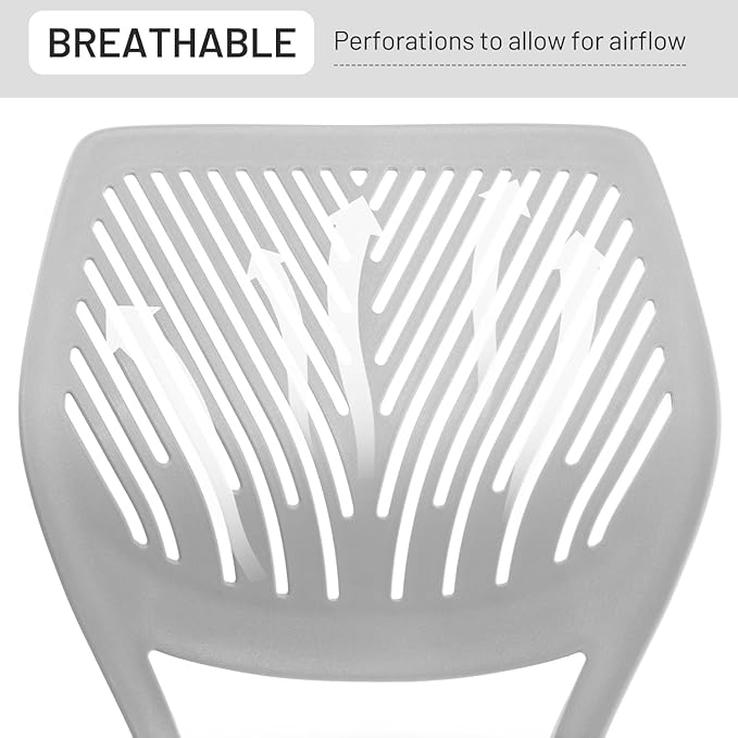 FurnitureR Desk Chair Armless, Study Computer Chair Adjustable Swivel for Student Children Kids, Comfy Cute Home Office Chair Fabric Seating Cushion and Plastic Low-Back with Rolling Wheels, Grey