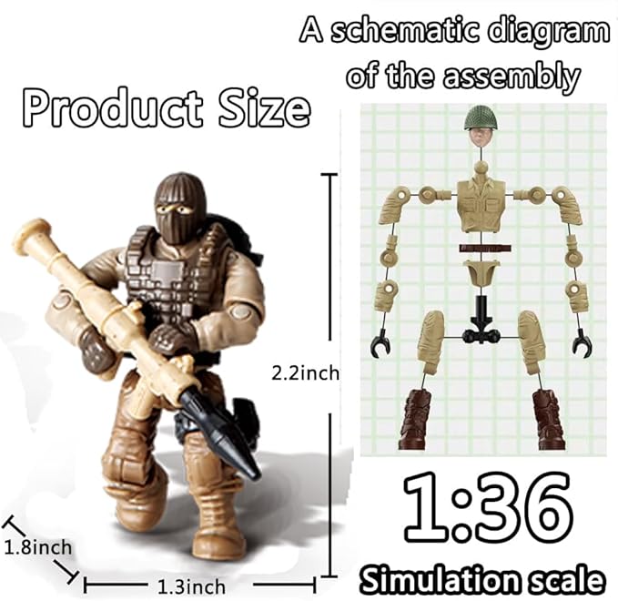 24 PCS Thunder Special Forces Building Block Action Mini-Figures Blind Bags with Multiple Weapons Accessories Equipment Assembly Building Toys Party Favors for Boys