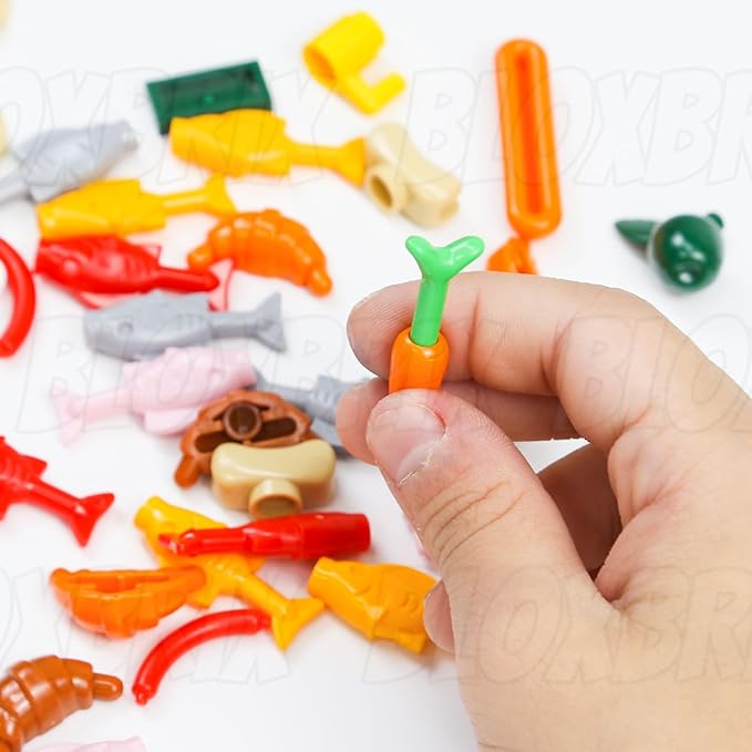 180pcs City-Friends Brick-Food-Pieces -Fruit-Apple-Banana-Pineapple-Cherry Desserts-Ice Cream-Cake-Sweet Cone Picnic--Pizza-Hotdogs-Turkey-Fish-Beer-Money Toys for Extra Bricks