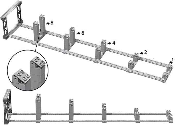 202 Pcs City Train Tracks Building Block Set Compatible with Lego,Train Tracks Accessories Set,Train Track Bridge Uphill and Downhill Set