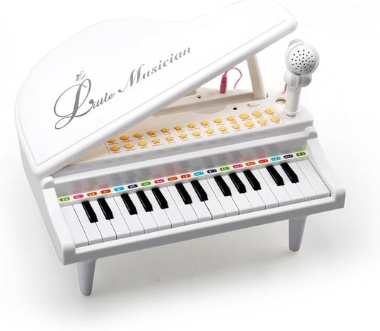 Amy&Benton Piano Keyboard Toy for Toddlers - 31 Key Baby Piano - White - Ages 3-4