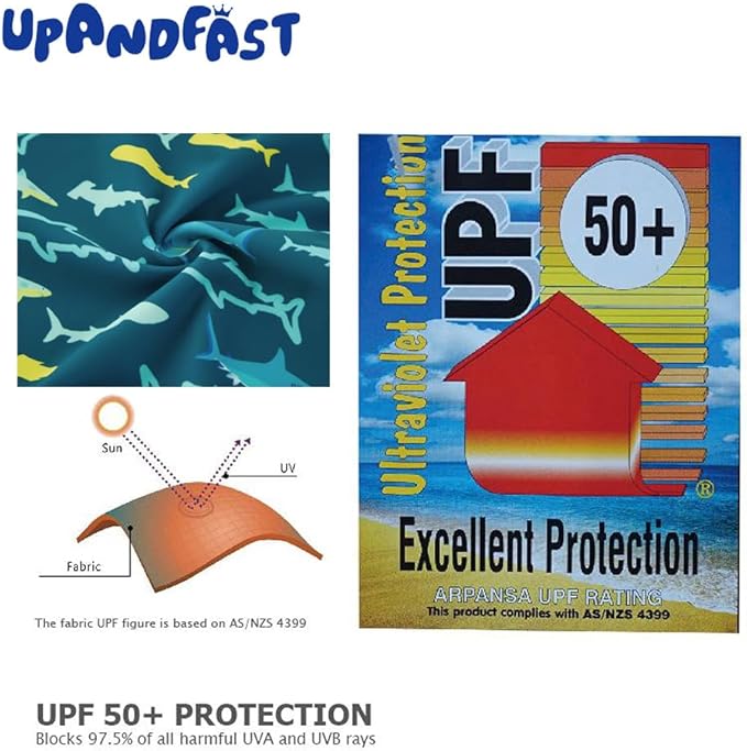 upandfast Baby/Toddler Swimsuit UPF 50+ Sun Protection One Piece Zipper Bathing Suit with Sun Hat Infant Beach Swimwear