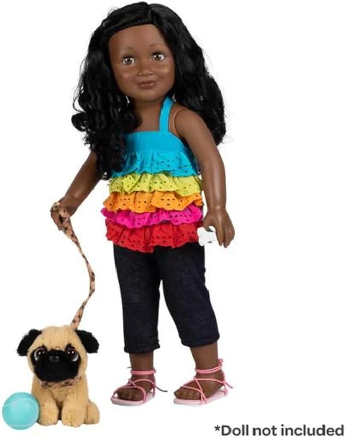 Adora Amazon Exclusive Amazing Pets - Soft and Cuddly Plush Pet for Amazing Girls Collection, Doll Accessory Set, Birthday Gift For Ages 6+ - Preston the Brown Pug