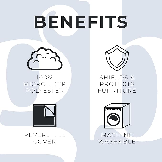 Great Bay Home Medallion Stitched Solid Furniture Protector Stain Resistant Durable Furniture Protector Elenor Collection (Sofa, White/Sand)