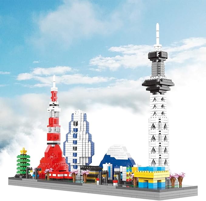 Architecture Sets Micro Mini Blocks Japan Tokyo Skylines Building Kit Famous Landmark Collection Model Set for Adults 1880 Pieces