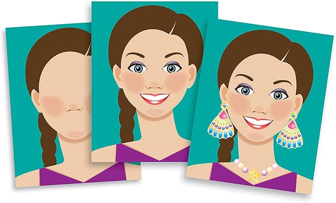 Melissa & Doug Make-a-Face Sticker Pad - Fashion Faces, 20 Faces, 5 Sticker Sheets - FSC Certified