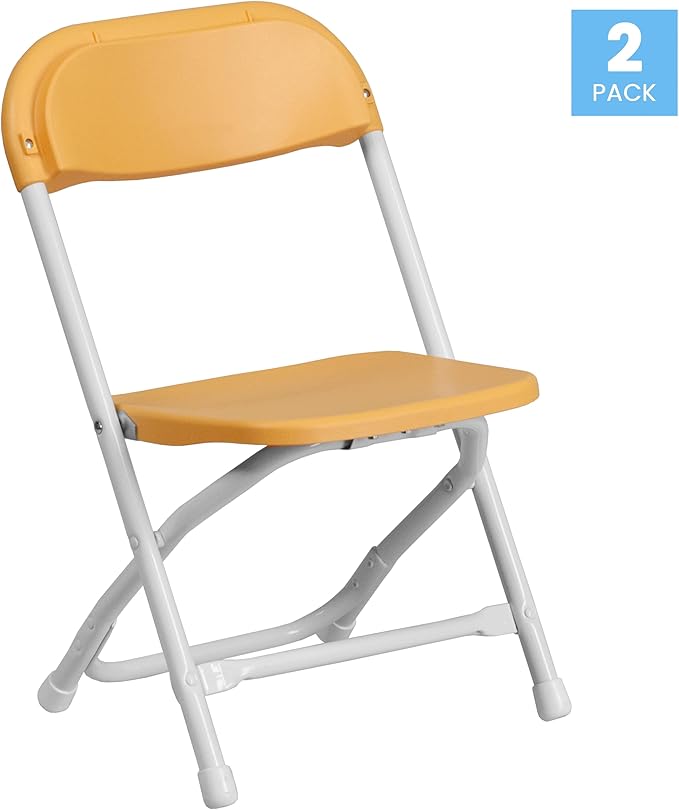 Flash Furniture 2 Pk. Kids Yellow Plastic Folding Chair