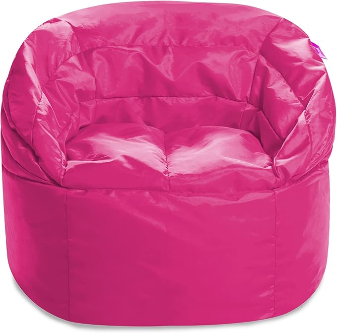 Posh Creations Sonoma Lounger Chair for Kids and Teens Big Bean Bag for Living Rooms, Bedrooms and Basements, Large, Pink