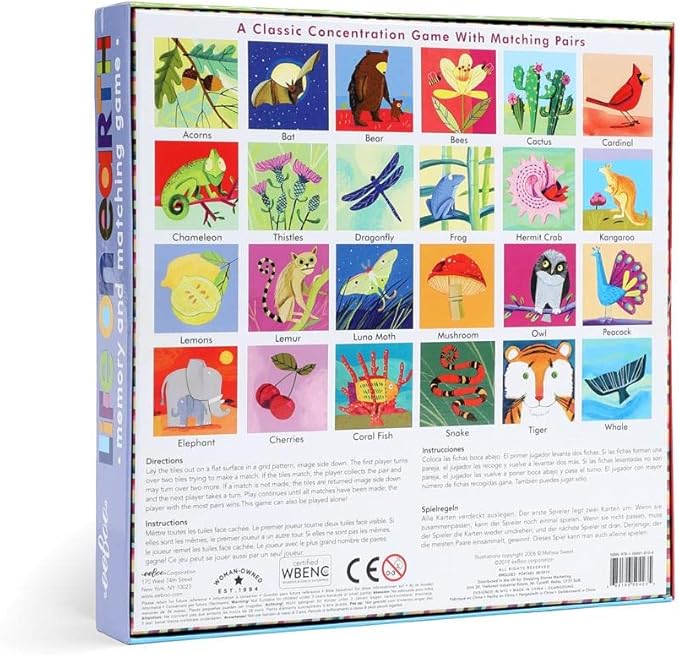 eeBoo: Life on Earth, Memory & Matching Game, Developmental and Educational, 24 Pairs to Match, Single or Multiplayer Function, for Ages 3 and up