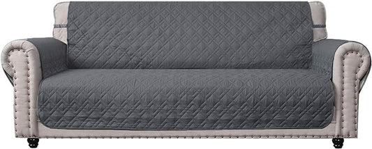 Ameritex Couch Sofa Slipcover 100% Waterproof Nonslip Quilted Furniture Protector Slipcover for Dogs, Children, Pets Sofa Slipcover Machine Washable (Dark Grey, 68")