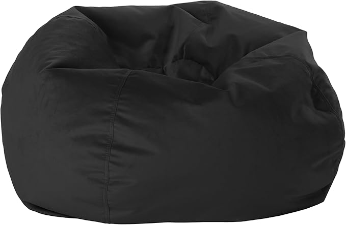 FDP 30" Soft Velvety Bean Bag Chair, Furniture for Kids and Teens, Perfect for Reading, Playing Video Games or Relaxing - Onyx