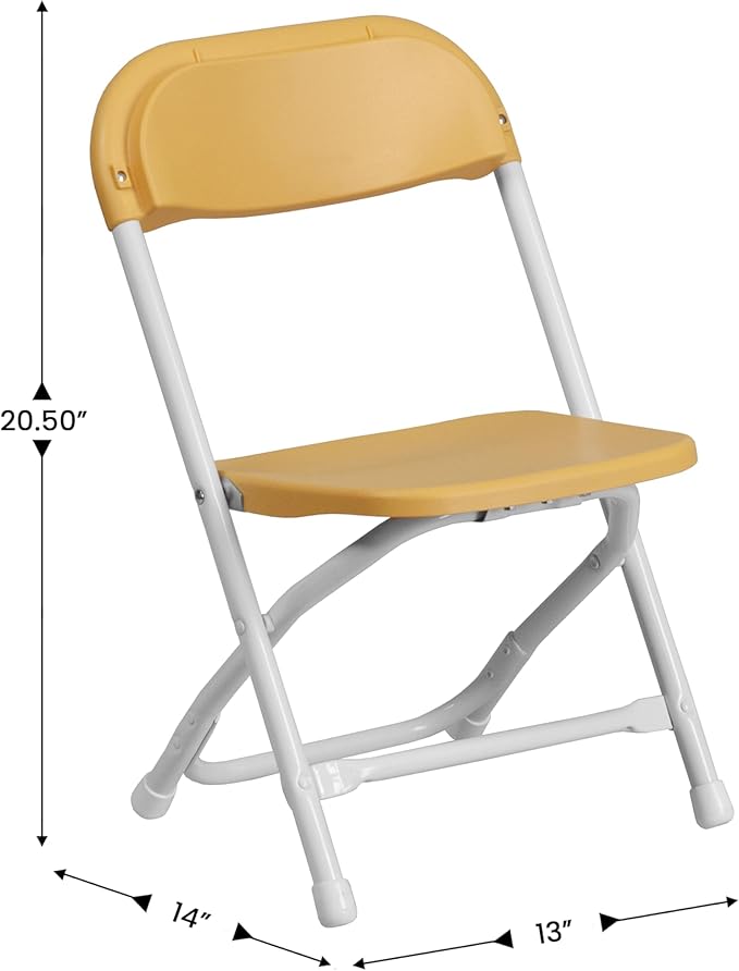Flash Furniture Kids Yellow Plastic Folding Chair