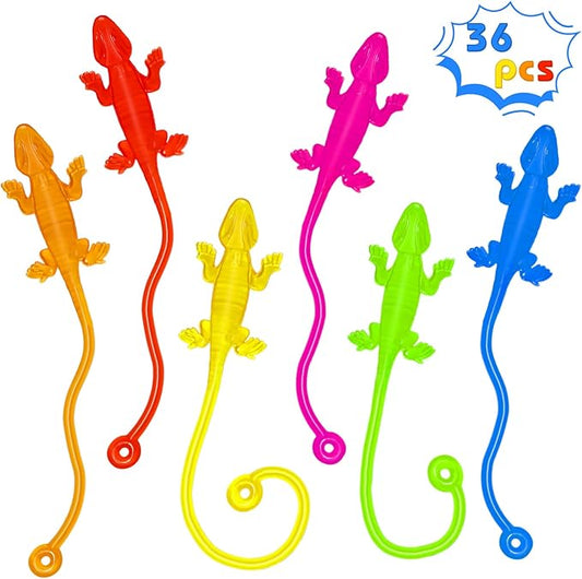 36PCS Sticky Hands Bulk Kids Party Favors Lizard Shape Stretchy Sticky Hand Fidget Toys Kids Goodie Bag Stuffers Easter Basket Stuffers Treasure Box Toys for Classroom Prizes Birthday Party Supplies