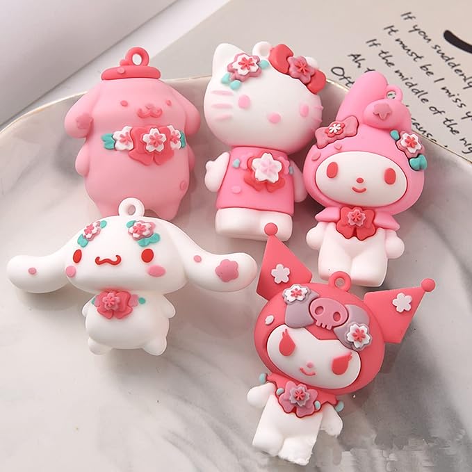 5Pcs Cute Anime Figurines, Kawaii Anime Cake Topper Set,Birthday Party Decoration Supplies,Gift for Anime Fans or Friends (S-5pcs)