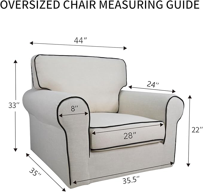 PureFit Reversible Quilted Sofa Cover, Water Resistant Slipcover Furniture Protector, Washable Couch Cover with Non Slip and Elastic Straps for Kids, Dogs, Pets (Oversized Chair, Black/Black)