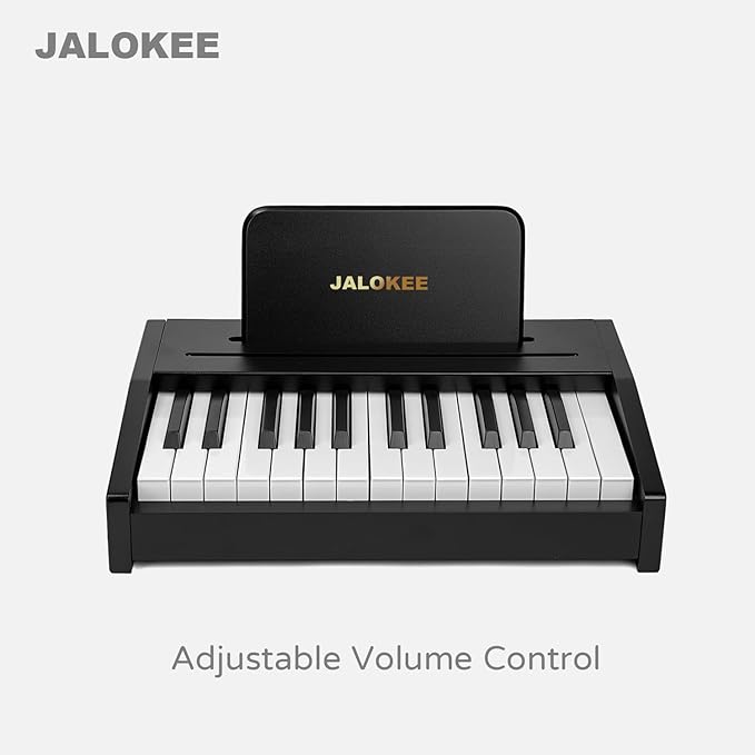 Kids Piano Keyboard, Digital Piano for Kids, Music Educational Instrument Toy, Wood Toy for 3+ Girls and Boys (Black, 25 Keys)