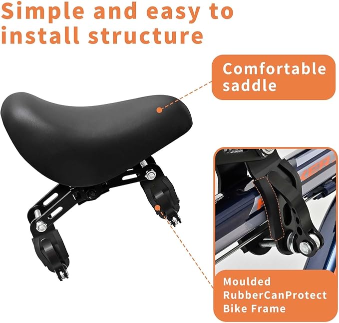 Kids Bike Seat Child Bike Seat Front Mount Toddler Bike Seat for 2-5 Years Child Bicycle Seats with Foot Pedals Compatible with All Adult Mountain Bikes