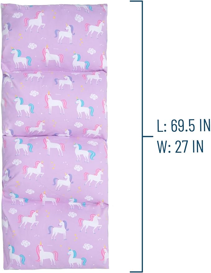 Wildkin Kids Floor Lounger: Ideal for Boys and Girls, Travel-Friendly, Perfect for Sleepovers - Pillow Lounger for Kids, Requires Standard Size Pillows Not Included (Unicorns)