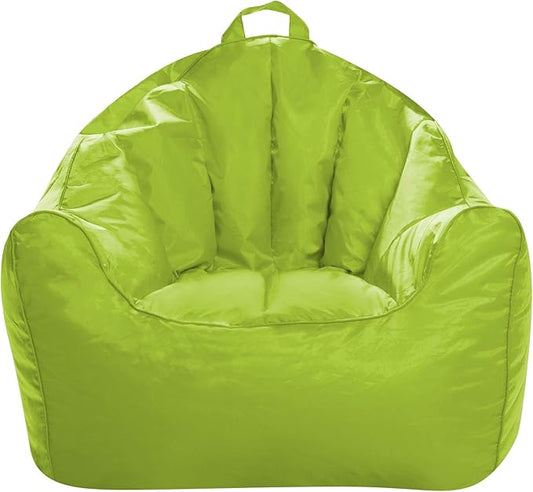 Posh Creations Structured Comfy Seat for Playrooms and Bedrooms, Large Bean Bag Chair, Malibu Lounge, Lime