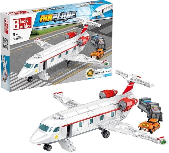 Airplane Building Block Set (633 Pieces). Aviation Series Building Blocks for Kids and Adults
