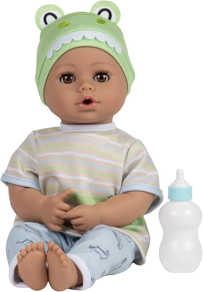 ADORA Play Time Babies Collection, 13" Baby Doll with Doll Clothes and Accesories, Made with Sweet Baby Powder Scent, and GentleTouch Vinyl Body, Birthday Gift for Ages 1+ - Later Alligator