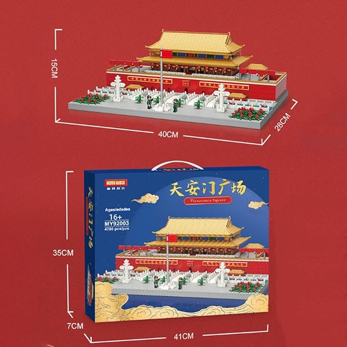 Architecture Tiananmen Building Blocks, 4923 Pieces Tiananmen Building Blocks, Mini Nano Blocks Architecture Model for Kids and Adults