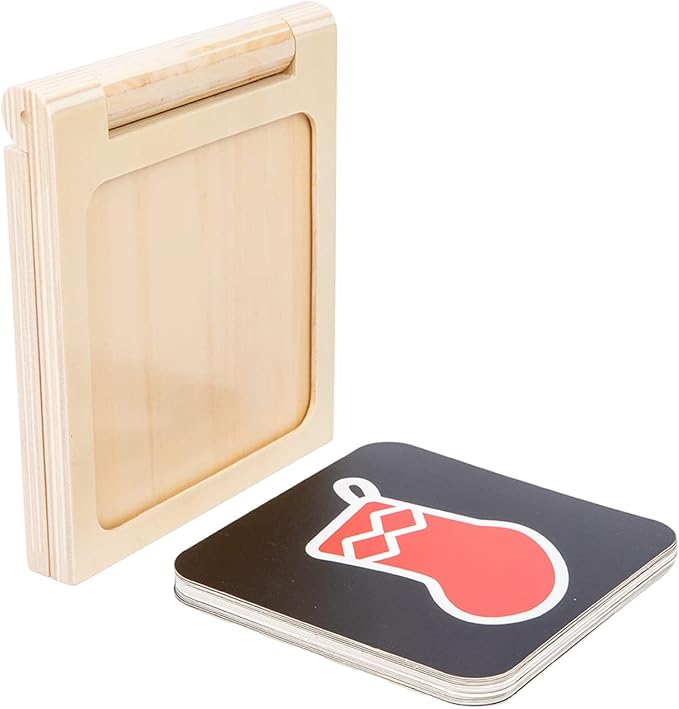 Adena Montessori Play Kit for 3-4 Months Baby,8 in 1 Wooden Learning Educational Toys for Toddler,Include Framed Mirror Book,High-Contrast Cards and More,Christmas Birthday Gift for Boys Girls