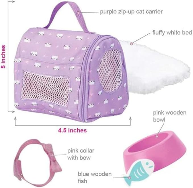 Adora Amazon Exclusive Amazing Pets - Soft and Cuddly Plush Pet for Amazing Girls Collection, Doll Accessory Set, Birthday Gift For Ages 6+ - Misty the Grey Kitty