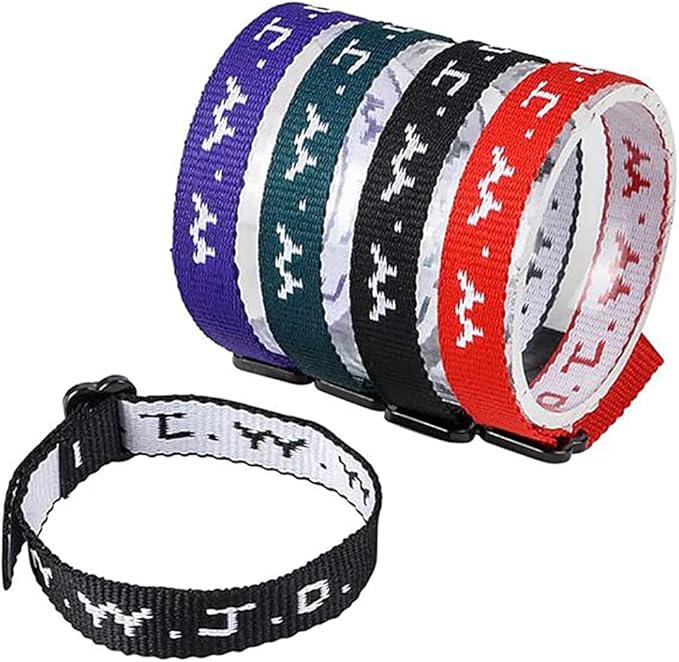 AMERICAN WIT Colorful W.W.J.D. Webbing Bracelets (12 Pack) (“What would Jesus do?”) Colors: black, army green, purple, bright red Religious Christian Wristband,